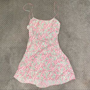 Zara pink floral backless mini dress